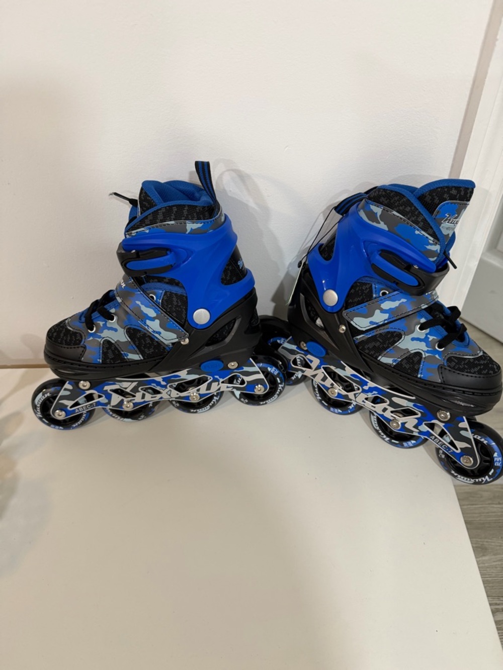 Blue Camo Adjustable Inline Roller Skates